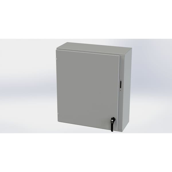 2 Point Latch with Padlock Handle Electrical Enclosures, 36 in H, 12 in D, 31.38 in W, Carbon Steel
